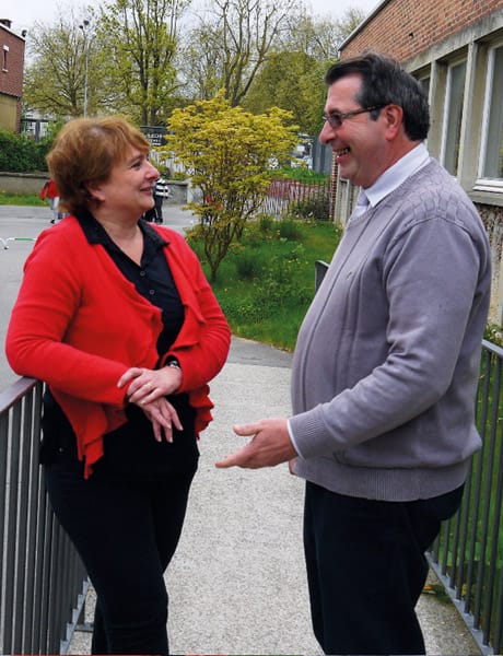 Paule Longuet, directrice de l’école, et Patrick Cognaux, directeur du collège